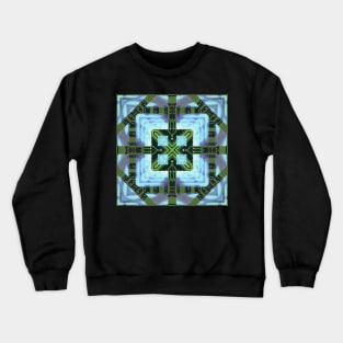 Circuitboard fire Kaleidoscope Pattern (Seamless) 19 Crewneck Sweatshirt